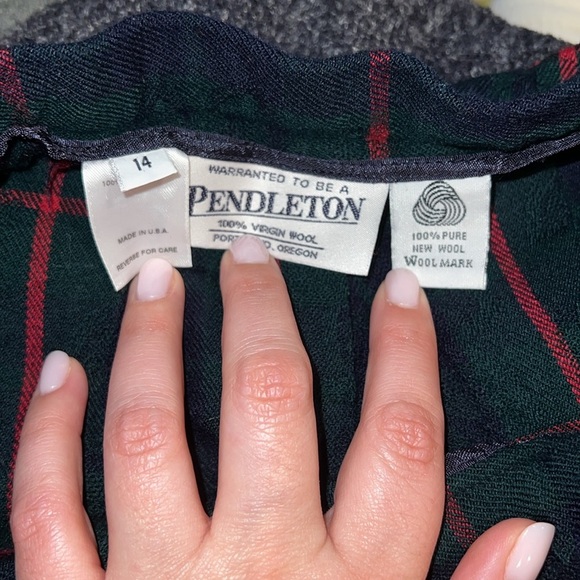 Vintage Pendleton Pleated Plaid Wool Skirt - Picture 4 of 5